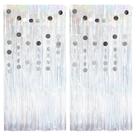 Pacote com 2 cortinas de ouropel prateadas Backdrop CHAROUP 100x200cm