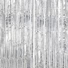 Pacote com 2 cortinas Foil Fringe Backdrop DECOCKRAT Silver Tinsel