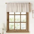 Pacote com 2 cortinas Valance de linho sintético Oindec com borla 54x15cm