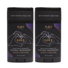 Pacote com 2 desodorantes Play Pits Natural de 75 ml para homens e mulheres