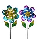 Pacote com 2 esculturas Wind Spinners Viveta Flower Garden