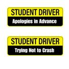 Pacote com 2 estampas refletivas Student Driver Magnet Lusinus, 25x9 cm