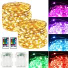 Pacote com 2 Fairy Lights Hoofun com bateria RGB remota de 78 pés e 240 LED