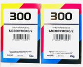 Pacote com 2 faixas de fita Label Magicard MC300YMCKO/2 para a série 300