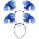 Pacote com 2 faixas de rabo de cavalo Sunshane Blue Feathers para festa