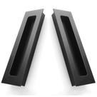 Pacote com 2 Flush Pull Barn Door Buff, liga de magnésio preta de 15 cm