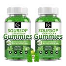 (pacote com 2) Gomas de graviola de graviola 2200 mg com extrato de musgo marinho