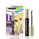 Pacote com 2 máscaras de maquiagem volumizantes Heroine Make by Kissme com pincel curvilíneo preto impermeável, fibra definidora, efeito de cílios postiços de longa duração, fabricada no Japão