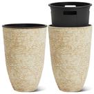 Pacote com 2 peças de imitação bege Planter Worth Garden com 53 cm de altura
