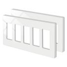 Pacote com 2 placas de parede sem parafusos BESTTEN de 5 gangues, branca, 12x26cm
