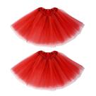 Pacote com 2 saias tutu para mulheres e meninas 3 camadas de tutu vermelho