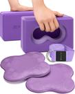 Pacote com 2 suportes de pulso Yoga Blocks Deep-Zen com joelheiras e alça