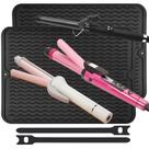 Pacote com 2 tapetes Heat Mat SEEHOM para modeladores de cabelo resistentes ao silicone