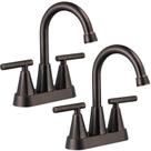 Pacote com 2 torneiras de banheiro Cobbe, conjunto central de 4" com dreno ORB