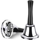 Pacote com 2 unidades de aço prateado Hand Bell Joyberg de 12 cm/4,9 polegadas