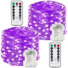 Pacote com 2 unidades de controle remoto String Light BOSSERN, 100 LED, com bateria roxa