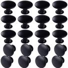 Pacote com 20 botões de armário de cozinha de latão redondo preto HUGOLEM de 3 cm