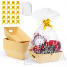 Pacote com 20 cestas de presente Kraft AFOROEOA de 25 x 30 cm com conjunto de laço