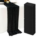Pacote com 20 corredores de mesa Seveups Black Cheesecloth 55x300 cm