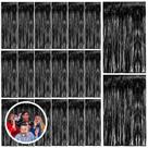 Pacote com 20 papéis de parede Party Streamers Backdrop BOMSI Black Tinsel Foil