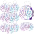 Pacote com 24 sacolas de presente Mermaid Shell da Locmeo, 12x15x6 cm Pacote com 24 sacolas de presente Mermaid Shell da Locmeo, 12x15x6 cm