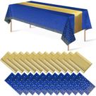 Pacote com 24 toalhas de mesa descartáveis MASHAN e conjunto de corredores de mesa de cetim Pacote com 24 toalhas de mesa descartáveis MASHAN e conjunto de corredores de mesa de cetim