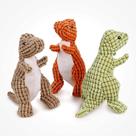 Pacote com 3 brinquedos de pelúcia para cães, dinossauros de pelúcia indestrutíveis