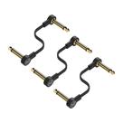 Pacote com 3 cabos de conexão de guitarra Rock Stock, 30 cm em forma de S, pretos