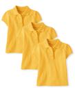 Pacote com 3 camisas polo amarelas The Children's Place Baby Girls 4Y