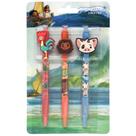 Pacote com 3 canetas Disney Moana com clipe de borracha para personagens