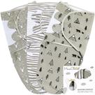 Pacote com 3 cobertores para bebês Mama Cheetah Organic Grey Pacote com 3 cobertores para bebês Mama Cheetah Organic Grey