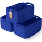 Pacote com 3 cordas de algodão tecidas Basket Maxuni 30x20x13 cm Klein Blue Pacote com 3 cordas de algodão tecidas Basket Maxuni 30x20x13 cm Klein Blue