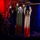Pacote com 3 decorações de Halloween pendurando esqueletos fantasmas assustadores