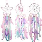 Pacote com 3 Dream Catcher, decoração de quarto para meninas Pink Star Moon Sun Pacote com 3 Dream Catcher, decoração de quarto para meninas Pink Star Moon Sun