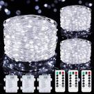 Pacote com 3 Fairy Lights Mlambert, 10 m, operado por bateria e controle remoto Pacote com 3 Fairy Lights Mlambert, 10 m, operado por bateria e controle remoto