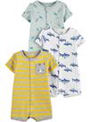 Pacote com 3 macacões Simple Joys by Carter's Snap-Up Dinosaur 0-3M