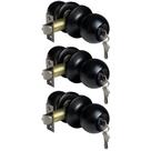 Pacote com 3 Maçaneta de entrada com chave BESTTEN Standard Ball Matte Black