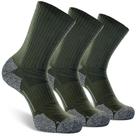 Pacote com 3 meias CWVLC Hiking Crew para homens e mulheres verdes grandes