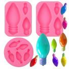 Pacote com 3 moldes para fondant Christmas Light da muyulin, silicone de qualidade alimentar