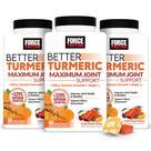 Pacote com 3 suplementos Force Factor Better Turmeric Joint Support