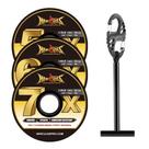 Pacote com 3 unidades Fly Fishing Tippet HERCULES com suporte 5X6X7X - 50m Pacote com 3 unidades Fly Fishing Tippet HERCULES com suporte 5X6X7X - 50m