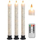 Pacote com 3 velas cônicas LED Da by Flameless com controle remoto de 24 cm