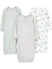 Pacote com 3 vestidos de dormir de algodão Simple Joys by Carter's 0-3M