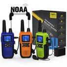 Pacote com 3 Walkie Talkies Topsung, recarregável de longo alcance, com NOAA