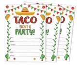 Pacote com 30 Convites para Festa Taco Bout Party, Convites Fiesta com Envelopes para Preencher - Inkdotpot