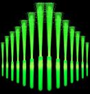 Pacote com 36 bastões luminosos de fibra óptica verde NUDALA 26,5 cm