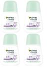(Pacote com 4) Antitranspirante Garnier Mineral Protection 6 Floral Fresh Scent Roll On 200 ml para mulheres