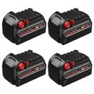 Pacote com 4 baterias Abeden 18V 5000mAh para Milwaukee M18
