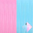 Pacote com 4 cortinas Foil Fringe Curtain Backdrop Macaron Pink Blue, 1 m x 2,5 m
