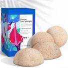 Pacote com 4 esfoliantes faciais Konjac Sponge, noz triturada